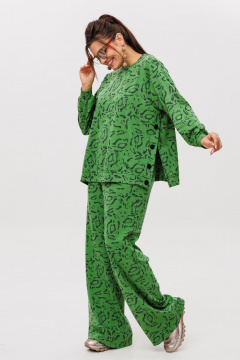 Костюм 2-ка из трикотажа с принтом и карманами Anelli 1494 жираф_веган - фото 1