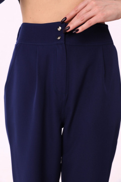 Брюки свободного кроя с складками и карманами NikVa 903-1 сапфир - фото 3