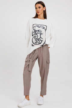 Брюки укороченные из хлопка для делового и повседневного образа Kivviwear 4208.05 - фото 2