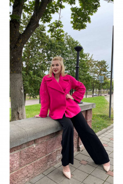 Пальто демисезонное на подкладке с металлическими клепками Atelero 1041Ф - фото 5