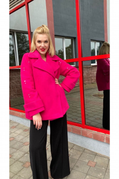 Пальто демисезонное на подкладке с металлическими клепками Atelero 1041Ф - фото 1