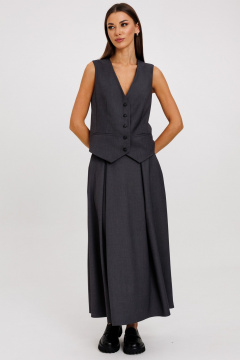 Юбка трапеция из костюмной ткани с боковыми карманами Kivviwear 4235.04 - фото 1