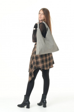 Серая сумка из искусственной замши с вместительным отделением MT.Style BAG/\ grey-velour - фото 5