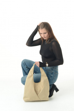 Бежевая сумка из искусственной замши для повседневного использования MT.Style Gabbi/\ bez-velour - фото 5