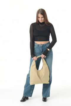 Бежевая сумка из искусственной замши для повседневного использования MT.Style Gabbi/\ bez-velour - фото 4