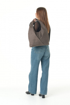 Бежевая сумка из искусственной замши с компактным дизайном MT.Style Gabbi/\ brown-velour - фото 3