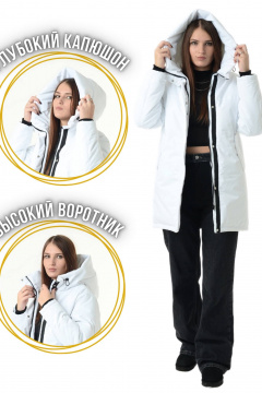 Зимняя удлинённая куртка с мембраной и меховым капюшоном MT.Style 273493219 - фото 5