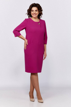 Демисезонное платье из ткани с декоративной брошью и карманами Koketka i K 1220 - фото 1