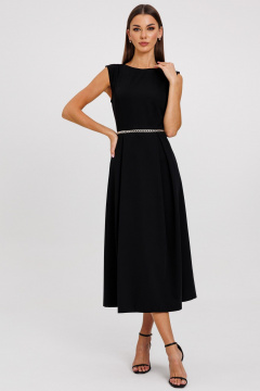 Длинное платье из костюмной ткани, с рельефами и складками Kivviwear 4242.01 - фото 3