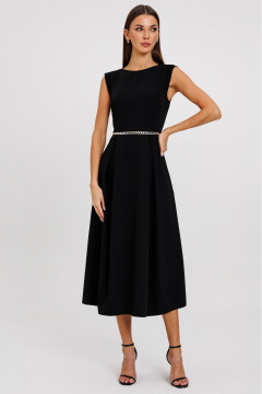 Длинное платье из костюмной ткани, с рельефами и складками Kivviwear 4242.01 - фото 1