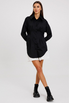 Классическое платье-рубашка из хлопка, с разрезом и карманами Kivviwear 4244.02 - фото 4