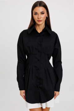 Классическое платье-рубашка из хлопка, с разрезом и карманами Kivviwear 4244.02 - фото 1