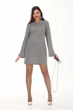 Стильное платье из трикотажа с металлизированными нитями Твой имидж 2013 серебристый - фото 4