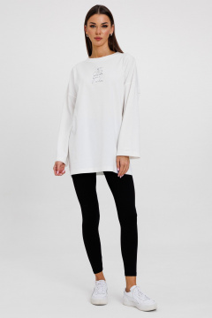 Джемпер женский демисезонный с ярким принтом из хлопка Kivviwear 4246.01 - фото 2