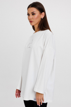 Джемпер женский демисезонный с ярким принтом из хлопка Kivviwear 4246.01 - фото 1