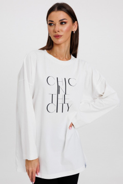 Джемпер женский демисезонный с оригинальным дизайном из хлопка Kivviwear 4246.02 - фото 1