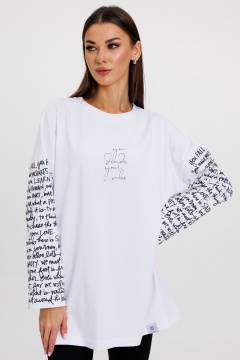 Джемпер женский демисезонный с ярким принтом из хлопка Kivviwear 4246.03 - фото 4