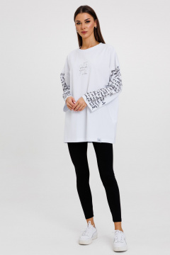 Джемпер женский демисезонный с ярким принтом из хлопка Kivviwear 4246.03 - фото 2