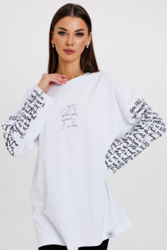 Джемпер женский демисезонный с ярким принтом из хлопка Kivviwear 4246.03 - фото 1