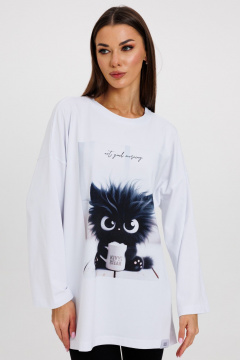 Джемпер женский демисезонный с оригинальным дизайном из хлопка Kivviwear 4246.04 - фото 1