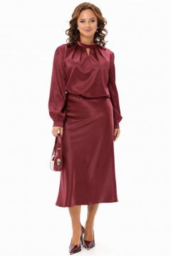 Юбка трапециевидного силуэта из атласа, с высокой талией Angelina & Сo 1182 - фото 3