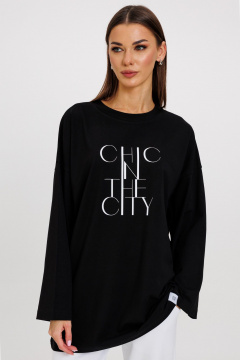 Джемпер женский демисезонный с ярким принтом из хлопка Kivviwear 4246.11 - фото 5