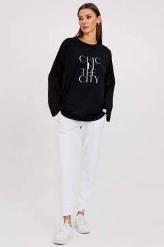 Джемпер женский демисезонный с ярким принтом из хлопка Kivviwear 4246.11 - фото 4