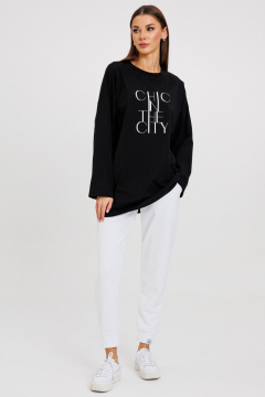 Джемпер женский демисезонный с ярким принтом из хлопка Kivviwear 4246.11 - фото 3