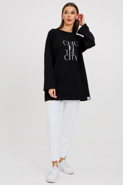 Джемпер женский демисезонный с ярким принтом из хлопка Kivviwear 4246.11 - фото 2