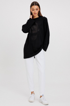 Джемпер женский демисезонный с оригинальным дизайном из хлопка Kivviwear 4246.12 - фото 5