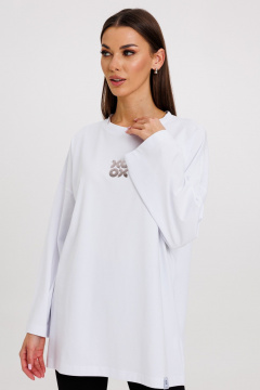 Классический джемпер с яркими принтами и удлинённым рукавом Kivviwear 4246.16 - фото 5