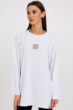 Классический джемпер с яркими принтами и удлинённым рукавом Kivviwear 4246.16 - фото 3