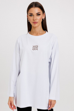 Классический джемпер с яркими принтами и удлинённым рукавом Kivviwear 4246.16 - фото 2