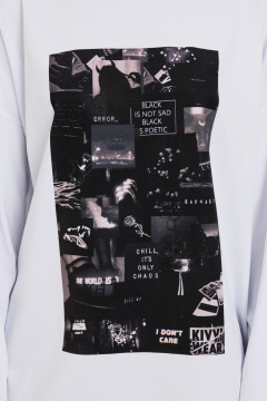 Повседневный джемпер с принтами из трикотажа Kivviwear 4246.17 - фото 5