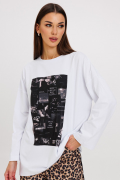 Повседневный джемпер с принтами из трикотажа Kivviwear 4246.17 - фото 3