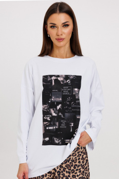 Повседневный джемпер с принтами из трикотажа Kivviwear 4246.17 - фото 2