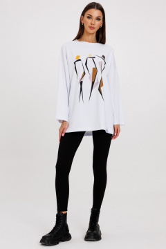 Стильный джемпер с яркими принтами и удлинённым рукавом Kivviwear 4246.18 - фото 5