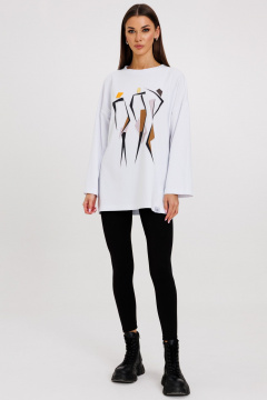 Стильный джемпер с яркими принтами и удлинённым рукавом Kivviwear 4246.18 - фото 2