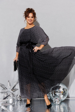 Платье Anastasia 063.2 черно-серый - фото 5