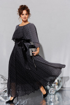 Платье Anastasia 063.2 черно-серый - фото 4