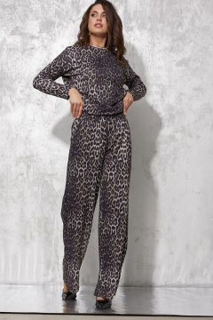 Джемпер свободного силуэта из трикотажа MG Wear 2218 леопард_с_блеском - фото 4
