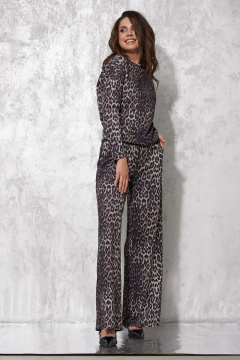Джемпер свободного силуэта из трикотажа MG Wear 2218 леопард_с_блеском - фото 3