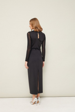 Нарядное платье из сетки и трикотажа с вставками из ткани-сетки PUR PUR 11-250 - фото 4