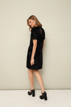 Платье-футляр из пайеток на основе велюра короткое PUR PUR 11-256 - фото 3