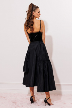 Черная блузка из трикотажа с пайетками и сеткой Butеr 2934 черный - фото 5