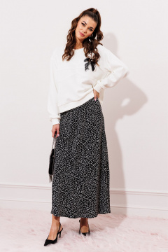 Женский джемпер из трикотажа с эффектом peach Butеr 2939 молочный - фото 5