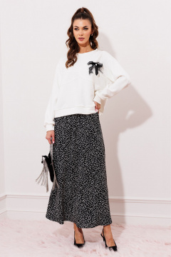 Женский джемпер из трикотажа с эффектом peach Butеr 2939 молочный - фото 2