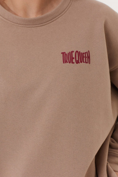 Свитшот бежевый трикотажный с надписью и комфортом MG Wear 2229 бежевый - фото 3