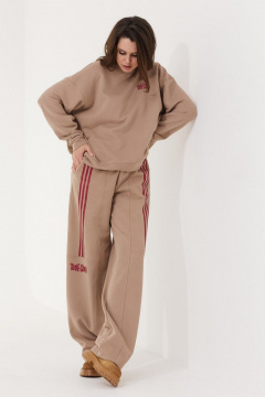 Свитшот бежевый трикотажный с надписью и комфортом MG Wear 2229 бежевый - фото 1