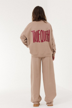 Свитшот бежевый трикотажный с надписью и комфортом MG Wear 2229 бежевый - фото 5